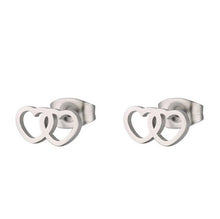 Load image into Gallery viewer, Rose Gold T Bar Stud Earrings