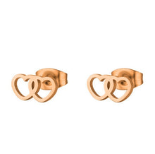 Load image into Gallery viewer, Rose Gold T Bar Stud Earrings