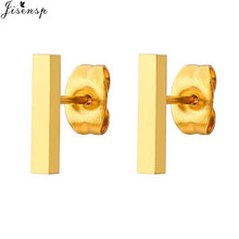 Load image into Gallery viewer, Rose Gold T Bar Stud Earrings