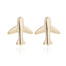 Load image into Gallery viewer, Airplane Plane Stud Earrings