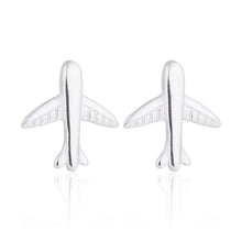 Load image into Gallery viewer, Airplane Plane Stud Earrings