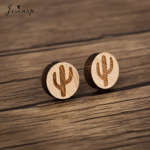 Cactus Wooden Earrings