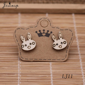 Cute Animal Wood Earrings